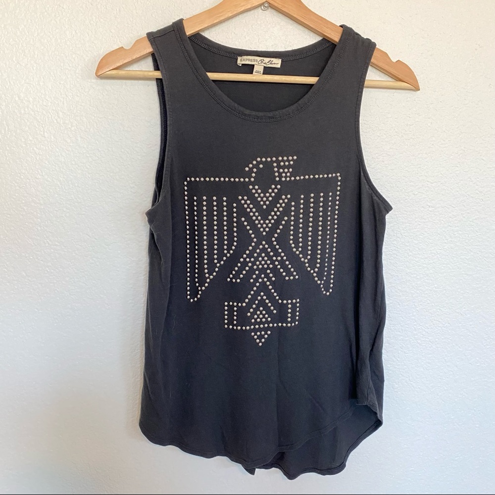 Express x OneEleven Charcoal Thunderbird Tank Top 🖤